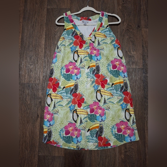 Tommy Bahama Dress If One Can Toucan Sleeveless Shift Dress. - Picture 7 of 16